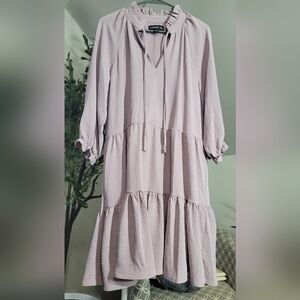 HARPER 241 Lilac Tiered Long Sleeve Dress Size Medium